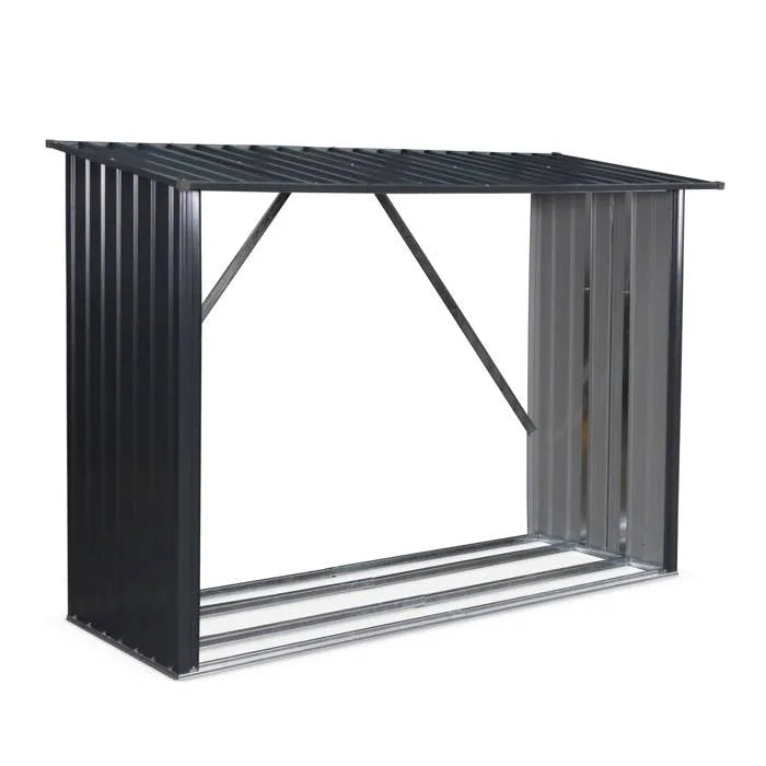 SWEEEK Metall-Brennholzunterstand 80 x 215 x 155 cm, anthrazitgrau